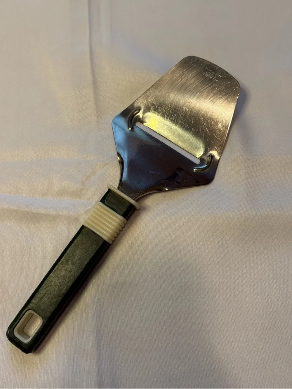 Vintage Stainless Steel Cheese Slicer Planer Green Handle